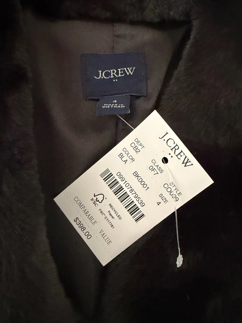 J.Crew Lady Day Coat with Faux-Fur Shawl Collar